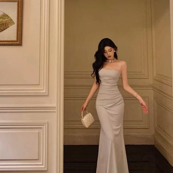Sexy Sheath Spaghetti Straps Long Prom Dresses Birthday Outfits Evening Gown SD1020