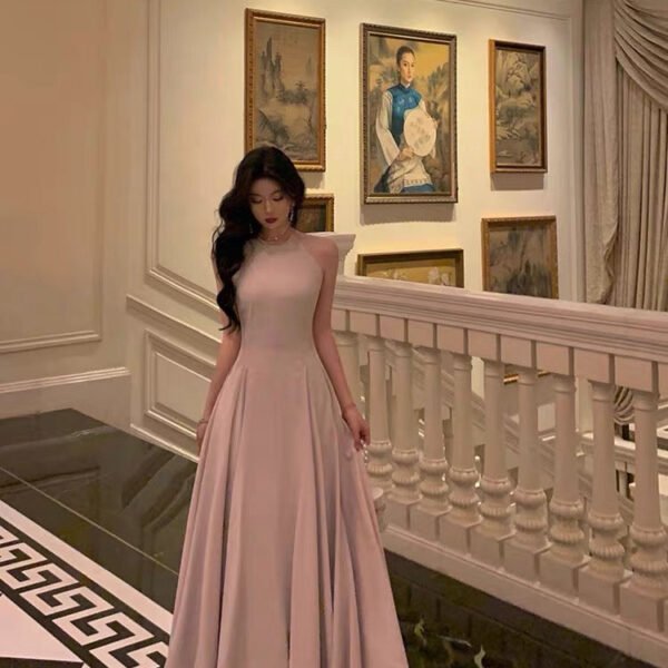 Classy A Line Scoop Neckline Long Light Pink Prom Dresses Birthday Outfits Evening Gown SD1024