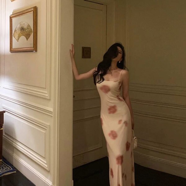 Classy Sheath Spaghetti Straps Floral Long Prom Dresses Birthday Outfits Evening Gown SD1032