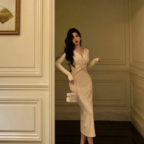 Sexy Sheath V Neckline Long Prom Dresses Birthday Outfits Evening Dress SD1037