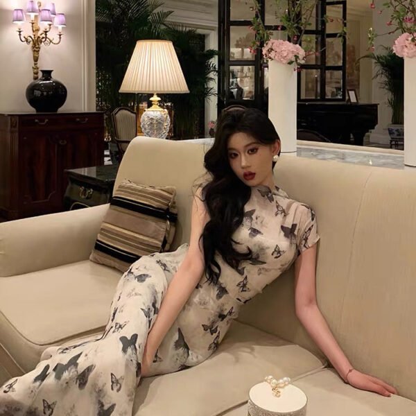 Classy Sheath High Neckline Chiffon Prom Dresses Birthday Outfits Evening Gown SD1058