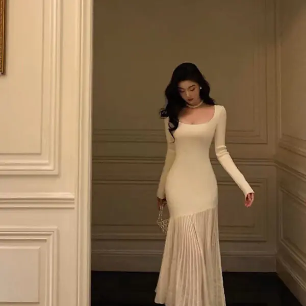 Classy Mermaid U Neckline Prom Dresses Birthday Outfits Evening Gown SD1060