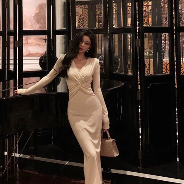 Classy Sheath V Neckline Prom Dresses Birthday Outfits Evening Gown SD1069