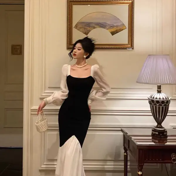 Gorgeous Sheath Spaghetti Straps Black Date Night Party Dress Prom Dresses Birthday Outfits SD1072