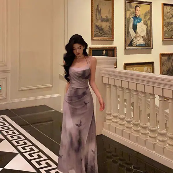 Gorgeous Sheath Spaghetti Straps Date Night Dress Long Prom Dresses Birthday Outfits SD1091