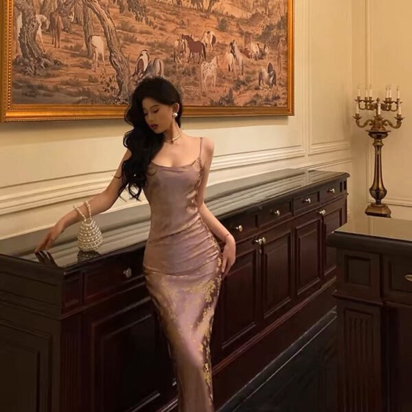 Classy Sheath Spaghetti Straps Lilac Prom Dresses Birthday Outfits Evening Gown SD1112