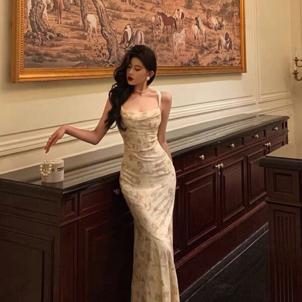 Sexy Sheath Straps Floral Satin Prom Dresses Birthday Outfits Evening Gown SD1119