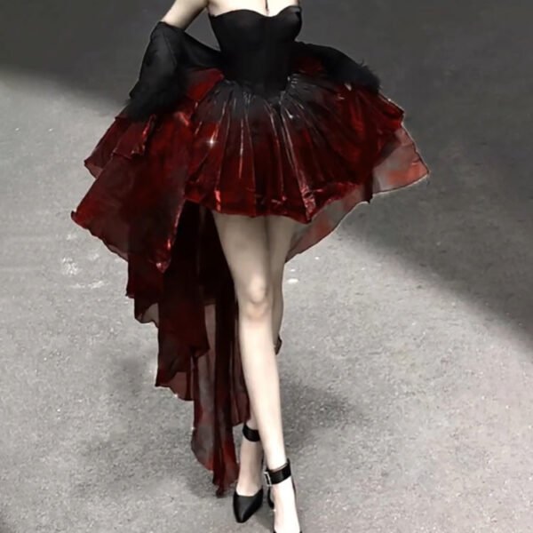 Chic Ball Gown Sweetheart Burgundy Organza Prom Dress Birthday Dresses Birthday Outfits SD1163