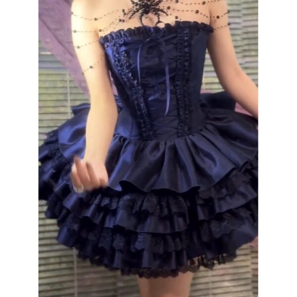 Chic Ball Gown Strapless Blue Homecoming Dresses Lolita Dress Birthday Dress Birthday Outfits SD1188