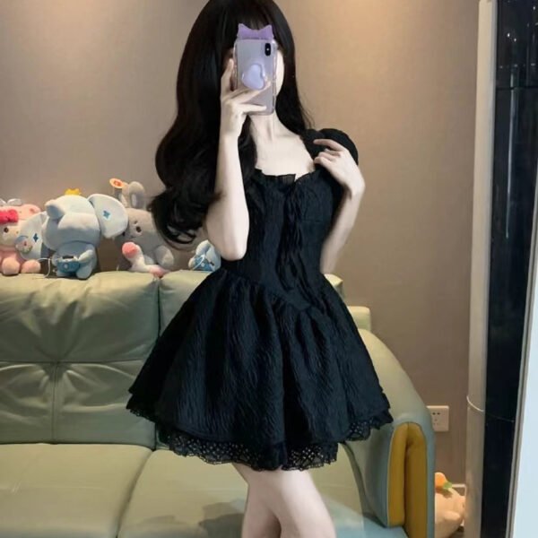 Ball Gown Square Neckline Black Holiday Dress Birthday Dresses Birthday Outfits SD1236