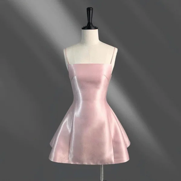 Simple Pink Mini Bridal Dress Elegant Homecoming Dress S200